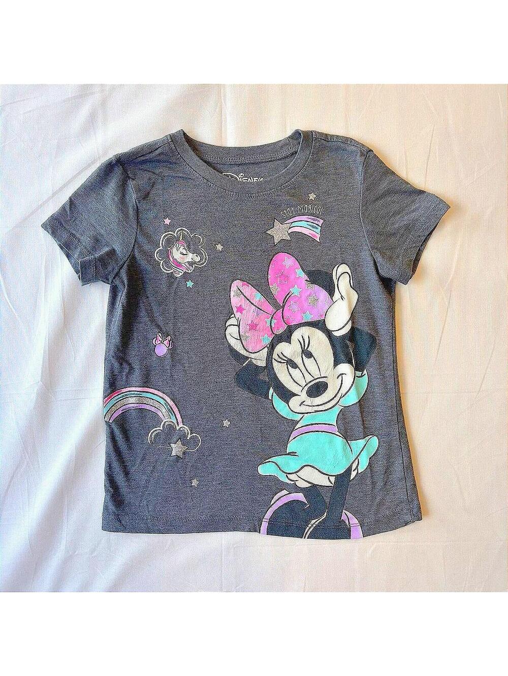 Disney Minnie Mouse Girls T-Shirt Size S 6-6X Stay Magical Unicorn and Rainbows